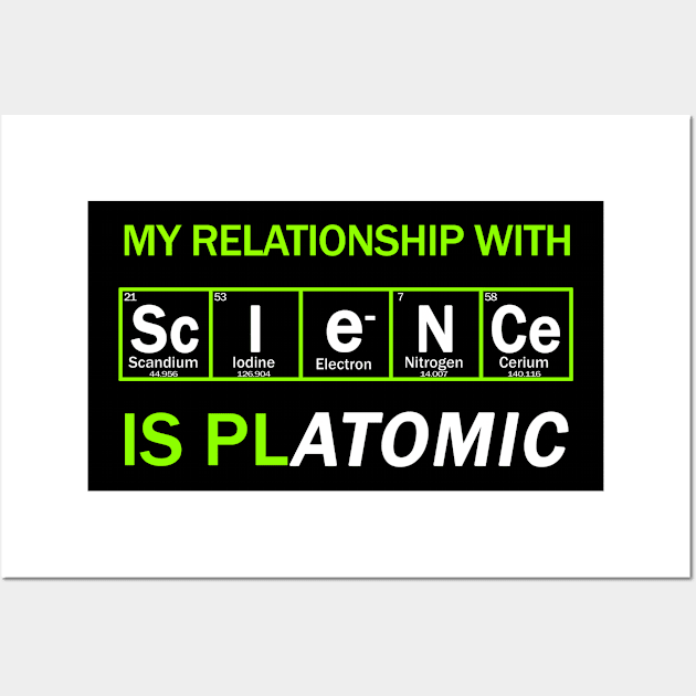 my relationship with science is platomic funny pun Wall Art by Context